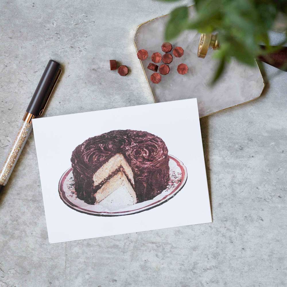 Chocolate cake birthday card