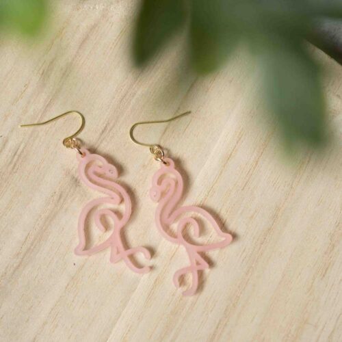 Florida flamingo earrings